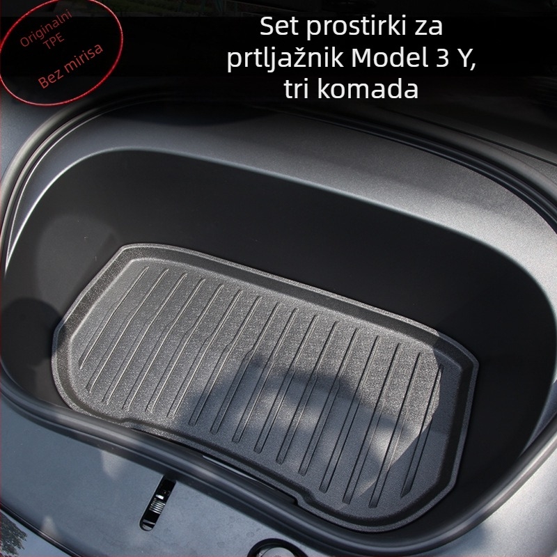 Tesla Model 3/Y prostirka za prednji prtljažnik i skladišni prostor – vodootporan TPE, dvostruki sloj