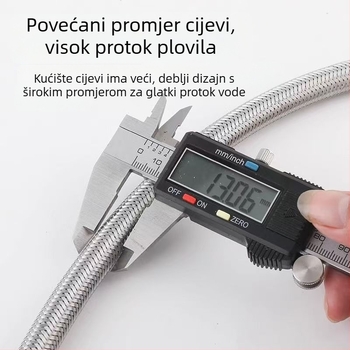 Pleteni cijev za dovod vode od nehrđajućeg čelika 304, dvostrano priključena, za toplu i hladnu vodu, za bojler i zahod, visok tlak, otporna na eksploziju