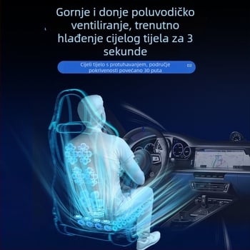 Jastuk za sjedalo kamiona s ventilacijom, hlađenjem poluvodičima i masažom lumbalne regije; punilo od prirodnih vlakana; kožni Ice Silk navlaka za ljeto