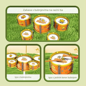 Dječji bubnjarski komplet, plastični, za djecu 4–6 godina, unisex, zapadni udarni instrumenti