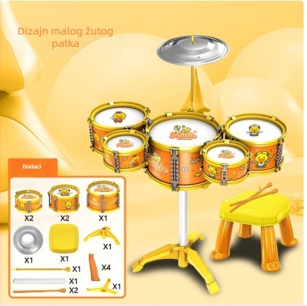 Dječji bubnjarski komplet, plastični, za djecu 4–6 godina, unisex, zapadni udarni instrumenti