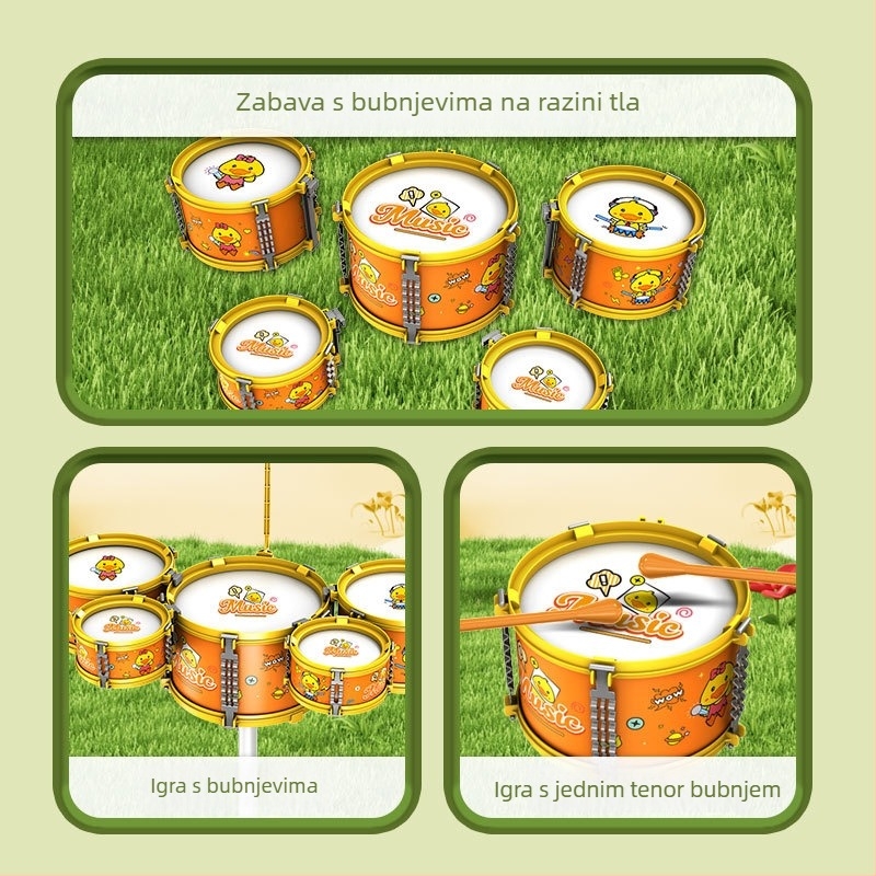 Dječji bubnjarski komplet, plastični, za djecu 4–6 godina, unisex, zapadni udarni instrumenti