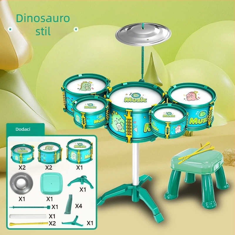 Dječji bubnjarski komplet, plastični, za djecu 4–6 godina, unisex, zapadni udarni instrumenti