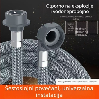 Produžni vodovodni crijevo za perilicu rublja — univerzalno, debeli, s direktnim konektorom (ABS materijal; moderan stil)