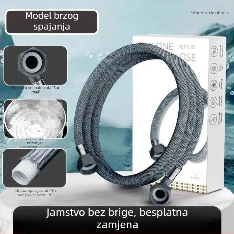 Produžni vodovodni crijevo za perilicu rublja — univerzalno, debeli, s direktnim konektorom (ABS materijal; moderan stil)
