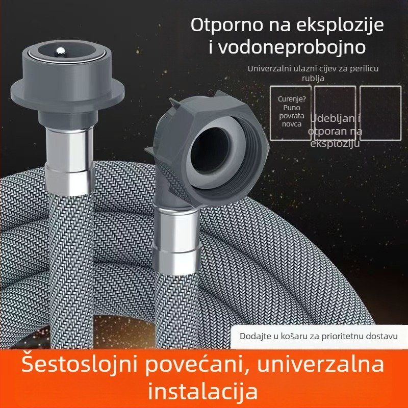 Produžni vodovodni crijevo za perilicu rublja — univerzalno, debeli, s direktnim konektorom (ABS materijal; moderan stil)