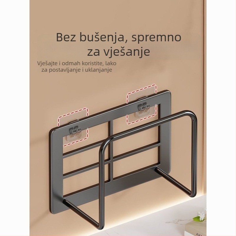 Držač za ruter za zidno montažu, bez bušenja, od karbonskog čelika; zidna montaža; 1 komad; pogodan za kuhinju, stolnu površinu, spavaću sobu i dnevni boravak