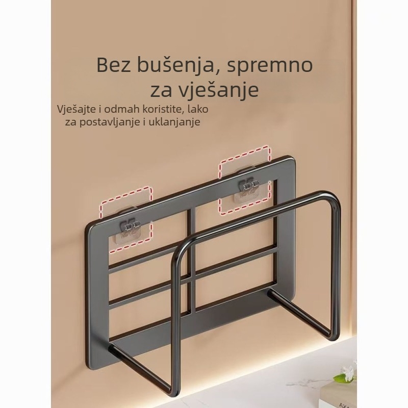 Držač za ruter za zidno montažu, bez bušenja, od karbonskog čelika; zidna montaža; 1 komad; pogodan za kuhinju, stolnu površinu, spavaću sobu i dnevni boravak