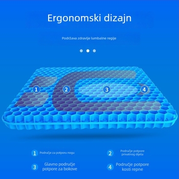 Gel jastuk za sjedalo za uredsku stolicu – hlađenje i ublažavanje boli pri duljem sjedenju, PVC materijal, punjenje vodom, težina 500 g, jednostavan stil