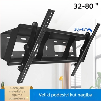 Zidni nosač TV-a s nagibom od 45°, model t400, izrađen od hladno valjanog čelika, težina 6 kg