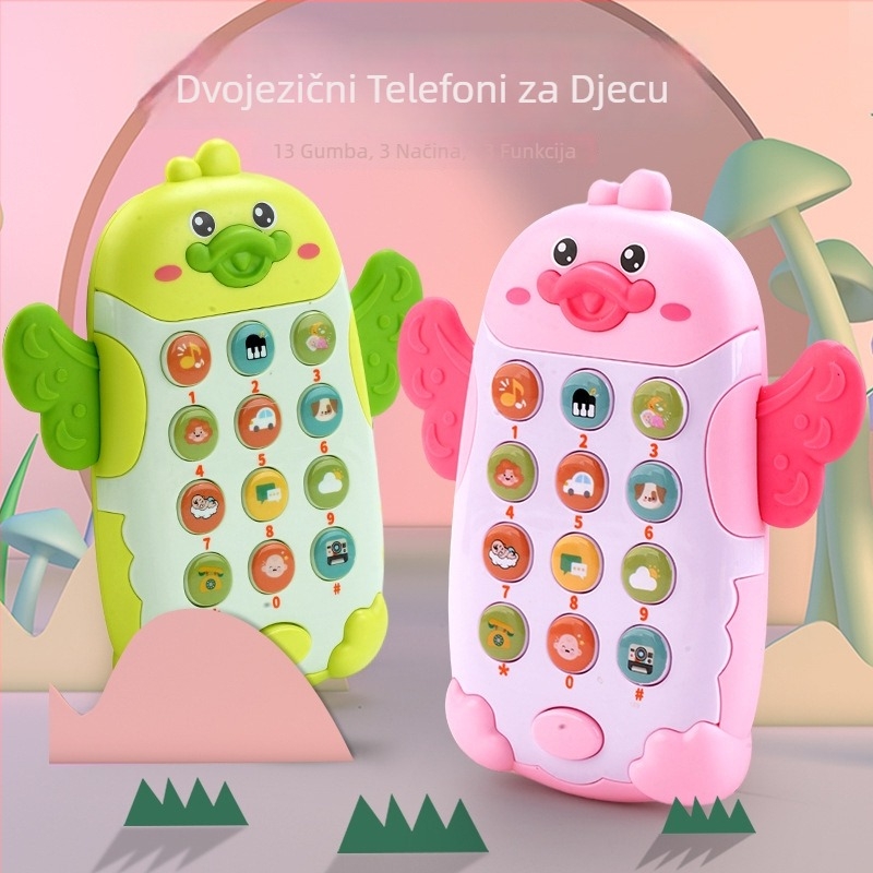 Dvojezična ranorazvojna igračka s glazbom i govorom, plastična konstrukcija, baterijsko napajanje, za djecu od 0 do 3 godine