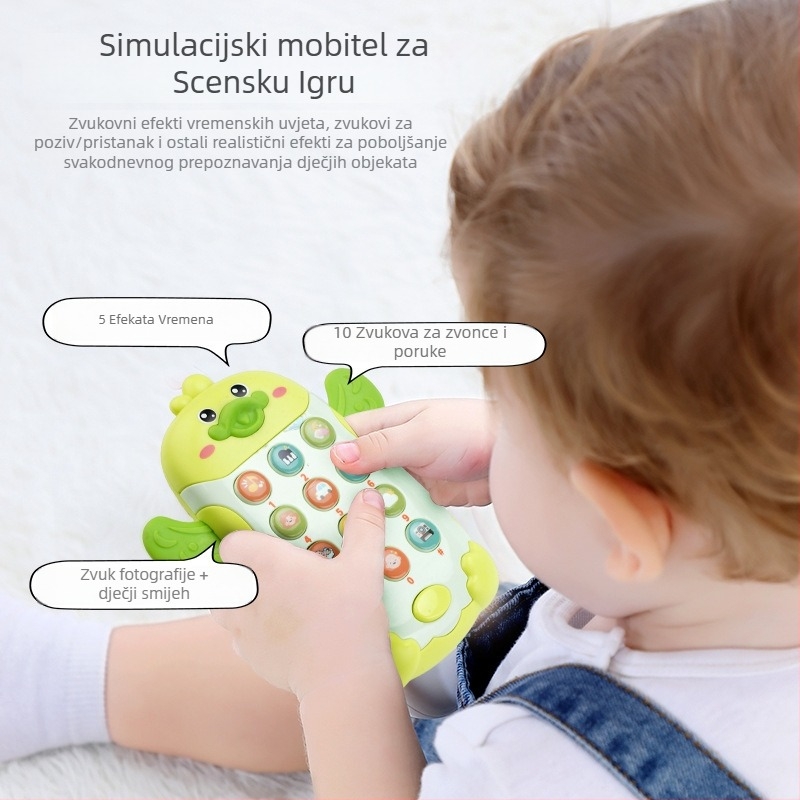 Dvojezična ranorazvojna igračka s glazbom i govorom, plastična konstrukcija, baterijsko napajanje, za djecu od 0 do 3 godine