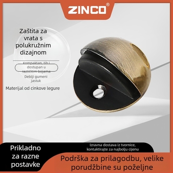 Zinkova aluminijska vrata stopper, tih rad, otpor udara, debeľija verzija za kupaonicu, polukružni oblik s vrhom školjkastog izgleda, podna ugradnja, elektroplatirani završni sloj