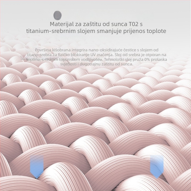 Tri-segmentni suncani kišobran s 8 rebara od legure, tkanina 190T, ručno otvaranje, UPF 50+