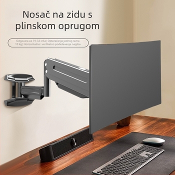 Monitor zidni nosač s podizanjem i teleskopskom produžnicom, 360° rotacija, za monitore 17–32 inča, model WM18, materijal: cold tie steel, težina: 3 kg