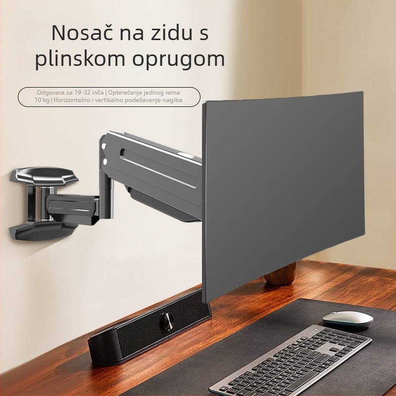 Monitor zidni nosač s podizanjem i teleskopskom produžnicom, 360° rotacija, za monitore 17–32 inča, model WM18, materijal: cold tie steel, težina: 3 kg