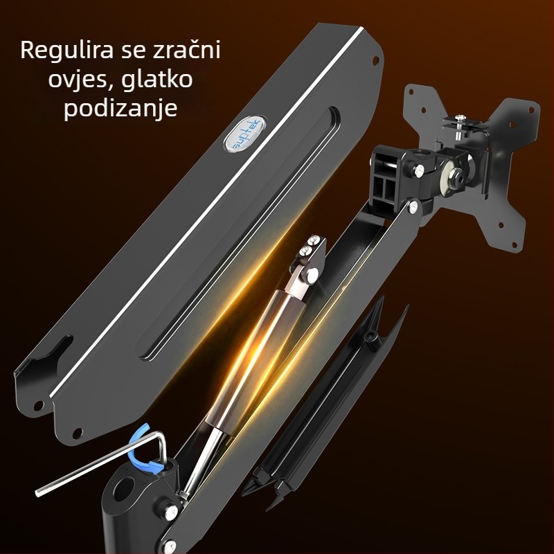 Monitor zidni nosač s podizanjem i teleskopskom produžnicom, 360° rotacija, za monitore 17–32 inča, model WM18, materijal: cold tie steel, težina: 3 kg