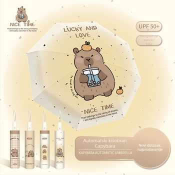 Suncani kišobran s 12 rebara i dugom drškom, UPF50+ zaštita, poliester tkanina 170T, aluminijski držač