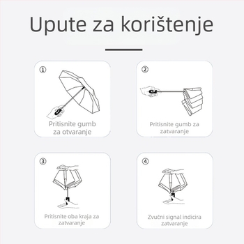 Suncani kišobran s 12 rebara i dugom drškom, UPF50+ zaštita, poliester tkanina 170T, aluminijski držač