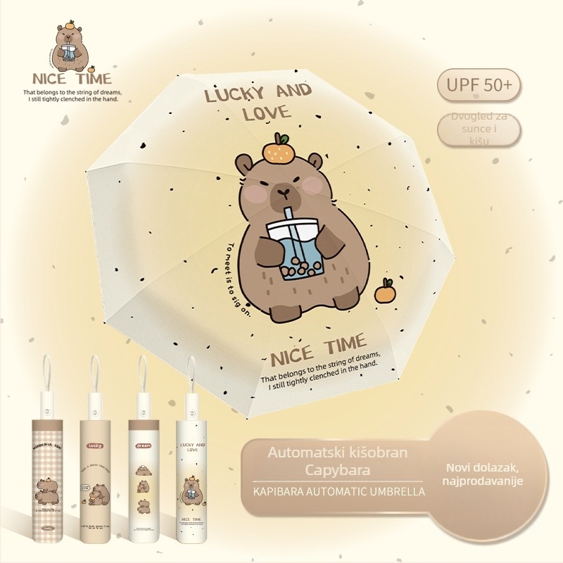 Suncani kišobran s 12 rebara i dugom drškom, UPF50+ zaštita, poliester tkanina 170T, aluminijski držač