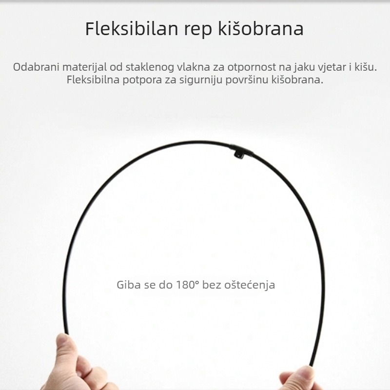 Suncani kišobran s 12 rebara i dugom drškom, UPF50+ zaštita, poliester tkanina 170T, aluminijski držač