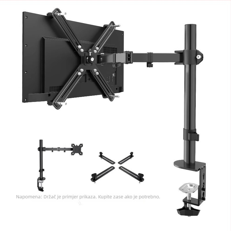 Okretni nosač monitora WK003, hladno valjani čelik, 5 kg, VESA stražnji adapter
