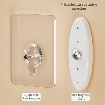Zidni akrilni višenamjenski stalak za kamere, usmjerivače i set-top boxove s unutarnjim/ vanjskim monitorom — jednostavan moderni stil, pogodno za kuhinju, spavaću sobu, kupaonicu i dnevni boravak