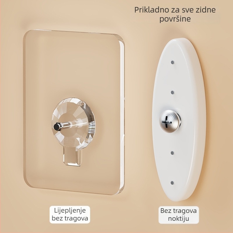 Zidni akrilni višenamjenski stalak za kamere, usmjerivače i set-top boxove s unutarnjim/ vanjskim monitorom — jednostavan moderni stil, pogodno za kuhinju, spavaću sobu, kupaonicu i dnevni boravak
