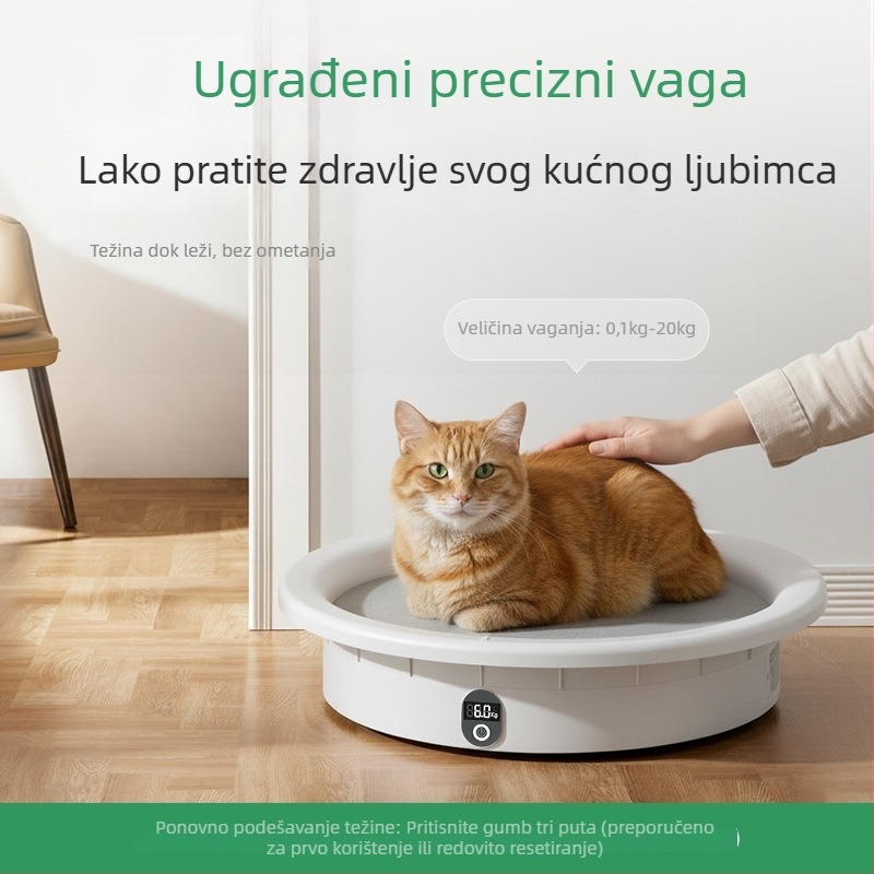Mačje gnijezdo s inteligentnim upravljanjem temperaturom, digitalnim prikazom težine, automatskim grijanjem i hlađenjem, plastična konstrukcija, all-season use