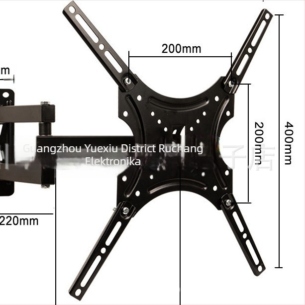 Zidni držač za televizor - univerzalni, teleskopska rotacija, mehaničko upravljanje, željezna konstrukcija, nosivost preko 15 kg