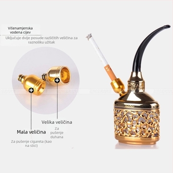 Hookah cijev od metala s višestrukim filtriranjem, ponovno korištenje, moguć ispis loga