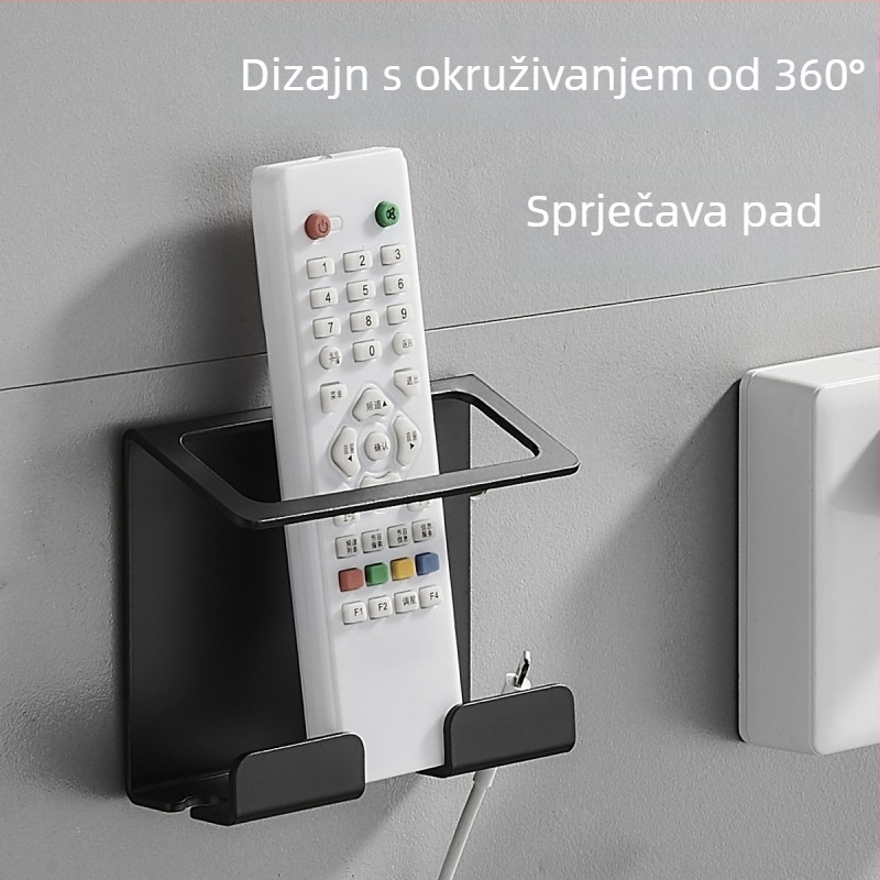 Zidni nosač za punjenje i skladištenje telefona, bez bušenja, svemirski aluminij, zidni viseći dizajn, jednoslojni