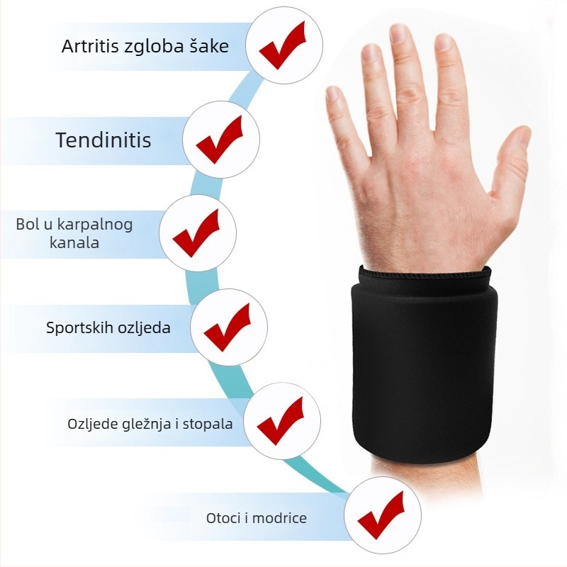 Jastučić za zglob s gelom, Lycra tkanina, 171,5 g, toplo-hladno kompresija, prilagodljiva izrada