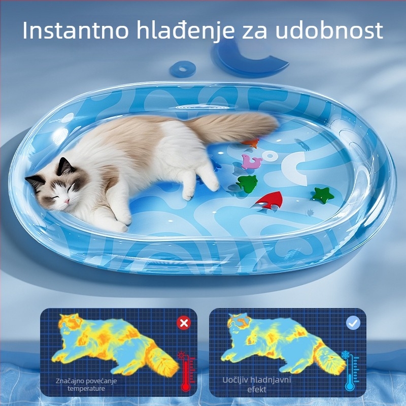 Naduvljiva hladna podloga za mačke, PVC materijal, otporna na ogrebotine, pogodna za mačke (PVC; nafukljiva; hladna; otporna na ogrebotine; za mačke)