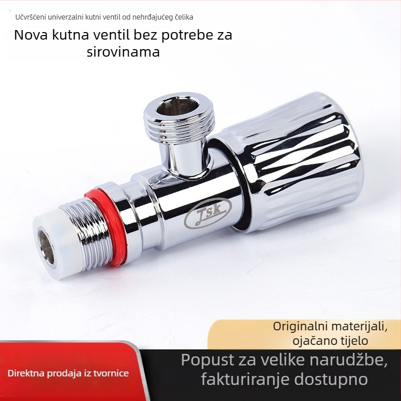 Nehrđajući čelični kutni ventil, zidna montaža, kućna upotreba, radni tlak atmosferičan, moderni minimalistički stil