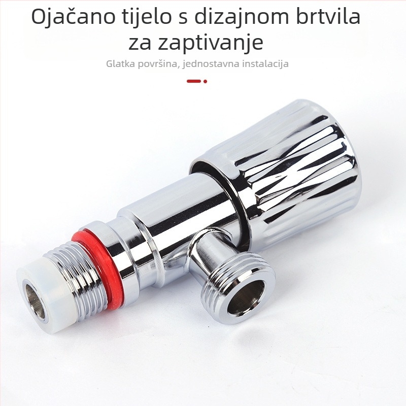 Nehrđajući čelični kutni ventil, zidna montaža, kućna upotreba, radni tlak atmosferičan, moderni minimalistički stil