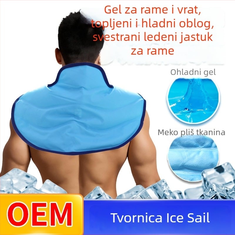 Ledeni jastučić za rame s gelom punjenjem, ponovno upotrebljiv, poliester tkanina, za toplu i hladnu terapiju