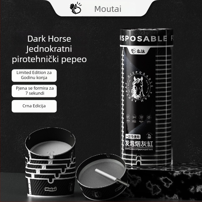 Pepeljara za ured, jednokratna, od smole, s mogućnošću pohrane