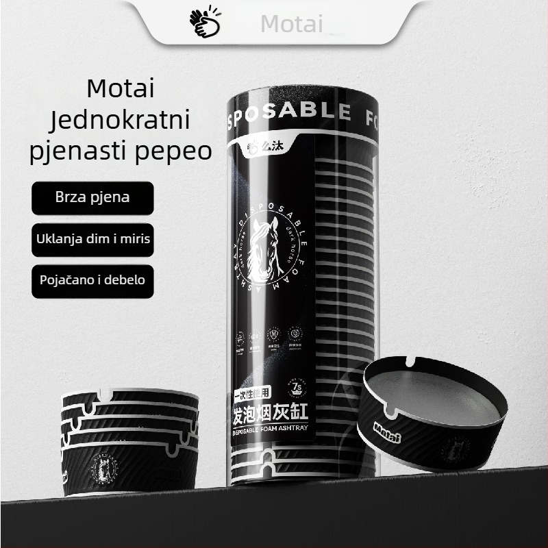 Pepeljara za ured, jednokratna, od smole, s mogućnošću pohrane