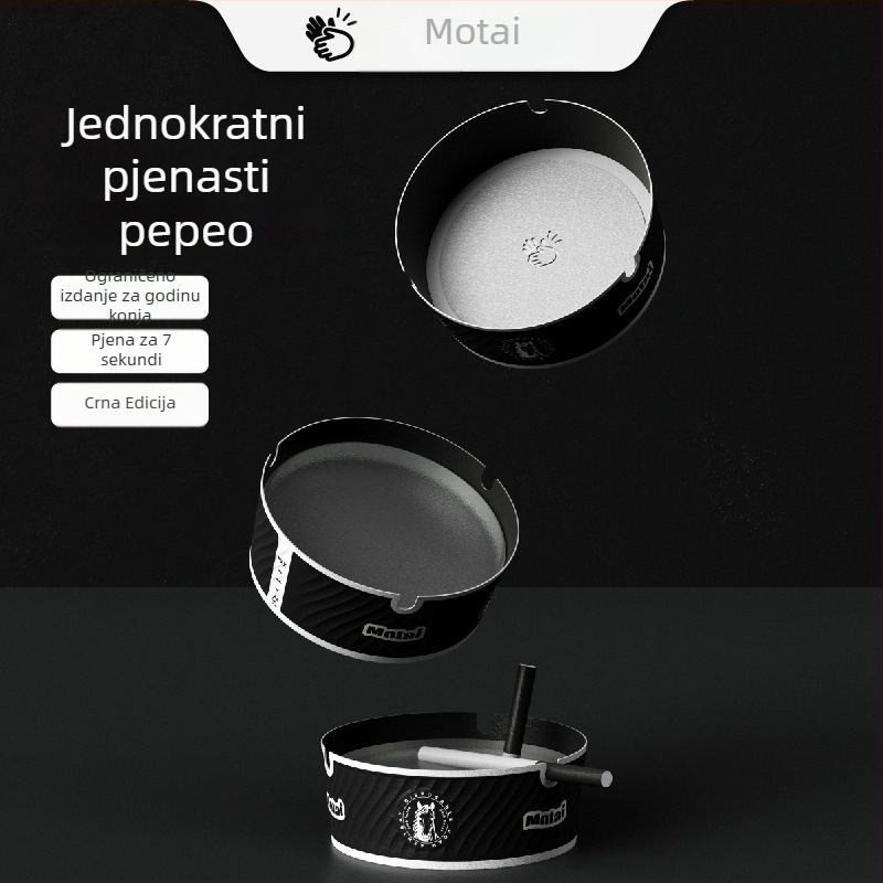 Pepeljara za ured, jednokratna, od smole, s mogućnošću pohrane