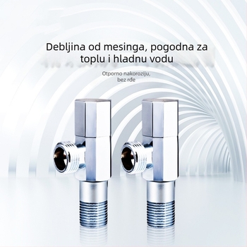 Bakreni kutni ventil, model F003, ugradnja u zid, radni tlak 1,5 MPa, unutarnji promjer 4 mm