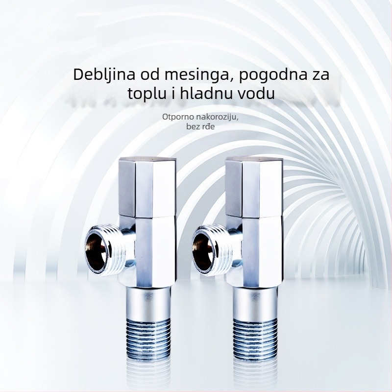 Bakreni kutni ventil, model F003, ugradnja u zid, radni tlak 1,5 MPa, unutarnji promjer 4 mm