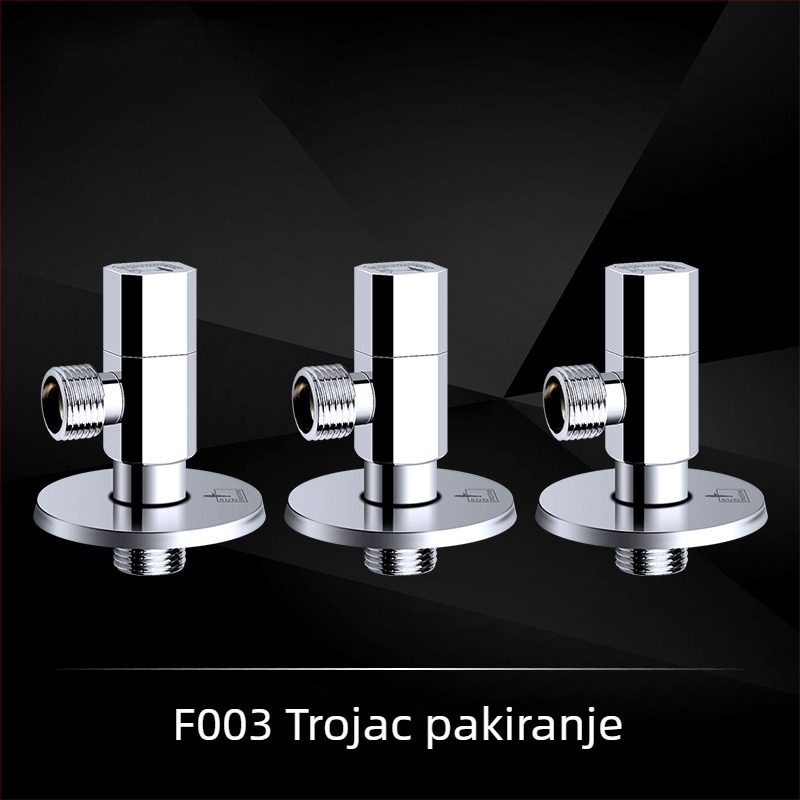 Bakreni kutni ventil, model F003, ugradnja u zid, radni tlak 1,5 MPa, unutarnji promjer 4 mm