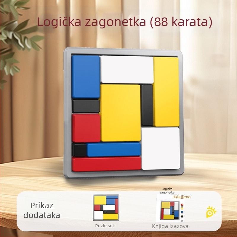 Qilong Logička Puzla S Blokovima Za Djecu — Plastika, Igra Na Ploči, Intelektualni Razvoj, Uzrast 4–6 Godina