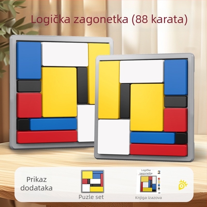 Qilong Logička Puzla S Blokovima Za Djecu — Plastika, Igra Na Ploči, Intelektualni Razvoj, Uzrast 4–6 Godina