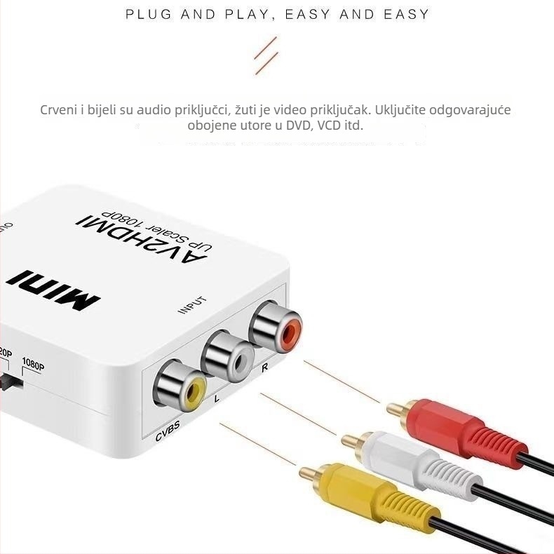 AV na HDMI pretvarač, Razlučivost 1080p, Tip: Pretvarač