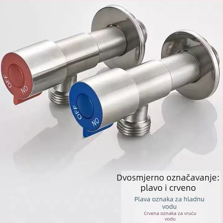 Željezni debeli elektroplakirani kutni ventil, navojni priključak, jedan ulaz i jedan izlaz, za slavine i bojlere, američki stil