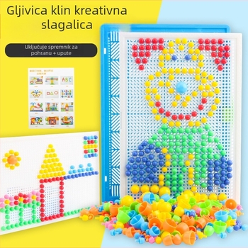 3D puzzle ploča za djecu 3–6 godina, edukativni blokovi s gljivičnim klinovima (MGD-001, plastika, DIY)