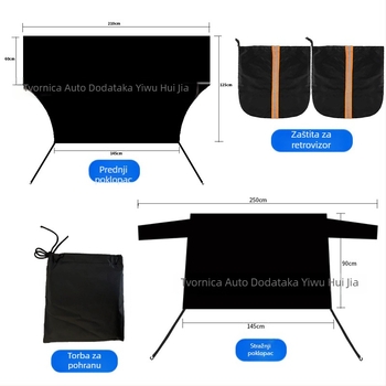 Univerzalno pokrivalo za stražnje staklo automobila protiv snijega, magnetska ugradnja, minimalistički prugasti dizajn, 100 g