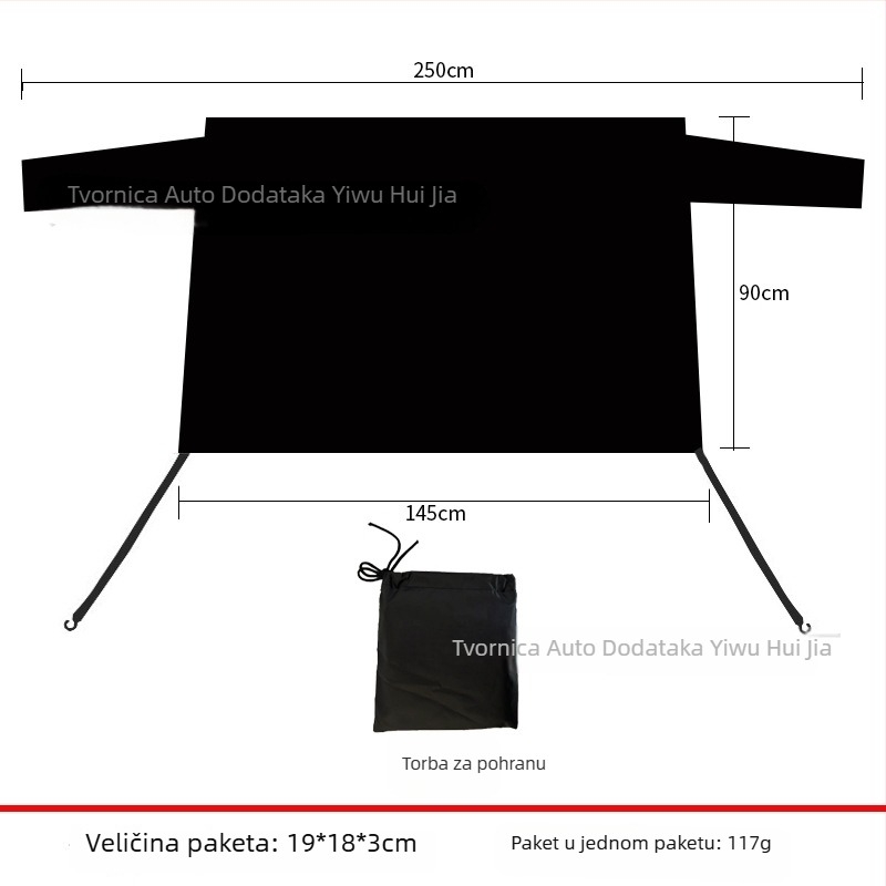 Univerzalno pokrivalo za stražnje staklo automobila protiv snijega, magnetska ugradnja, minimalistički prugasti dizajn, 100 g